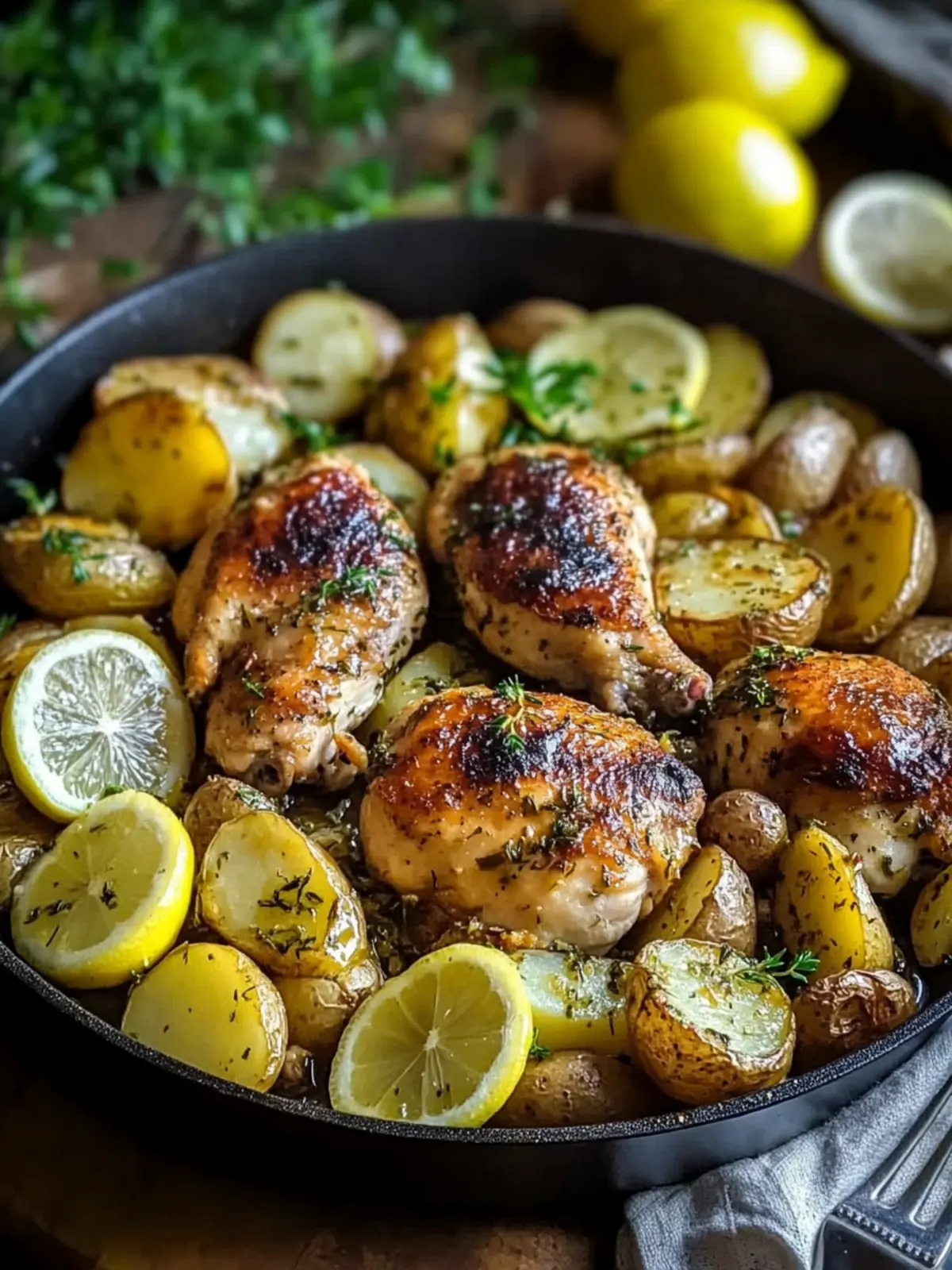 Zesty Lemon Herb Chicken & Potatoes: Effortless Family Meal 3 Lemon Herb Chicken & Potatoes