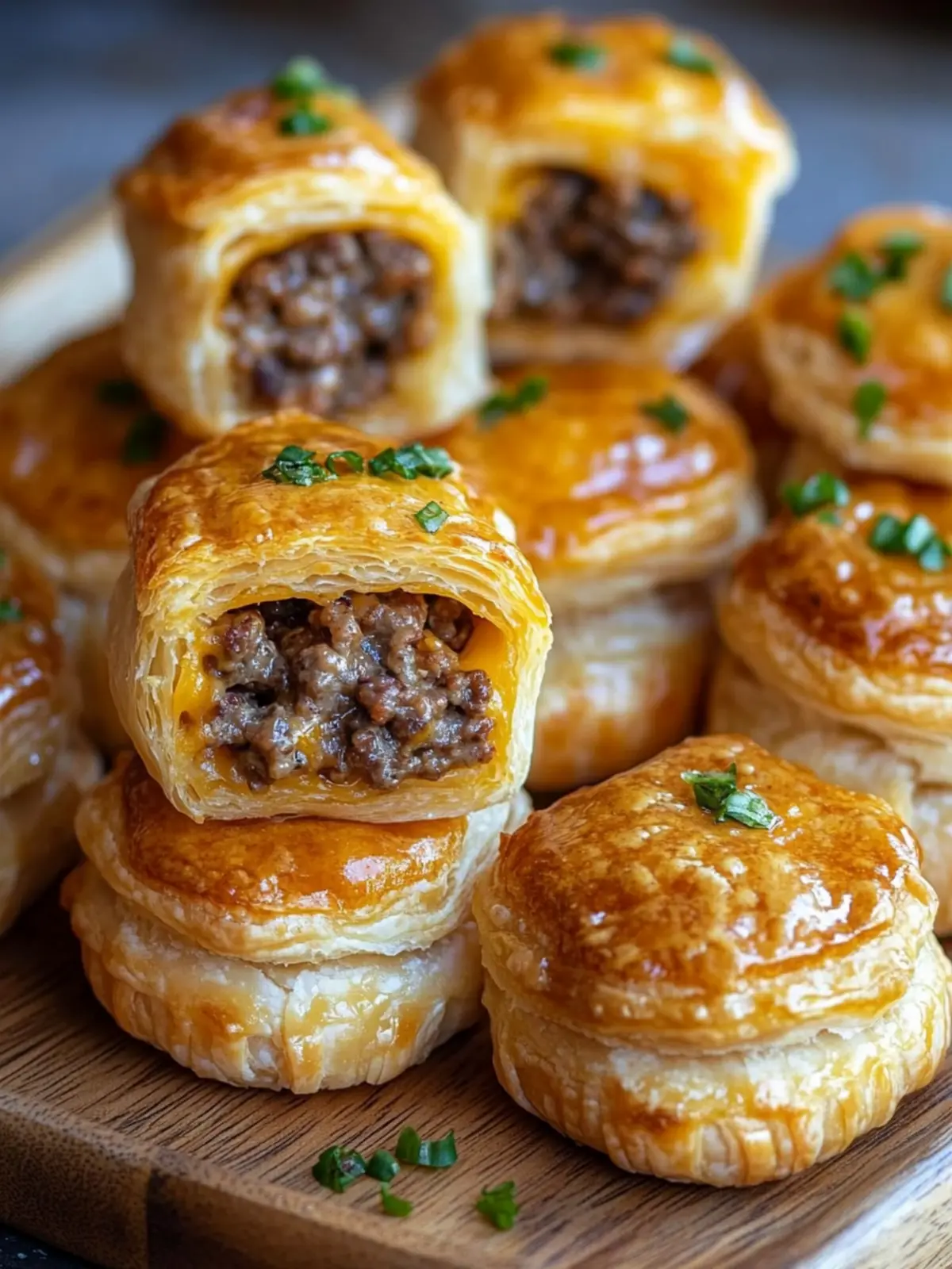 Cheeseburger Puff Pastry Bites: Flaky Flavor in Every Bite 2 Cheeseburger Puff Pastry Bites