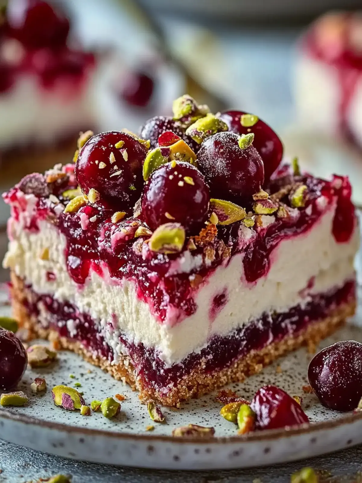 Cherry Pistachio Cheesecake Bars You'll Love to Make at Home 3 Cherry Pistachio Cheesecake Bars