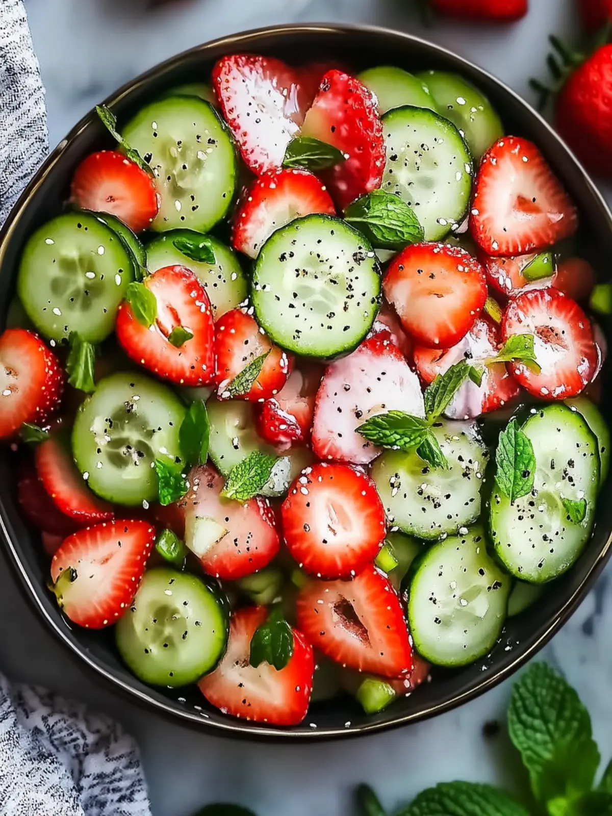 Crisp Cucumber Strawberry Salad for a Refreshing Summer Bite 4 Cucumber Strawberry Salad