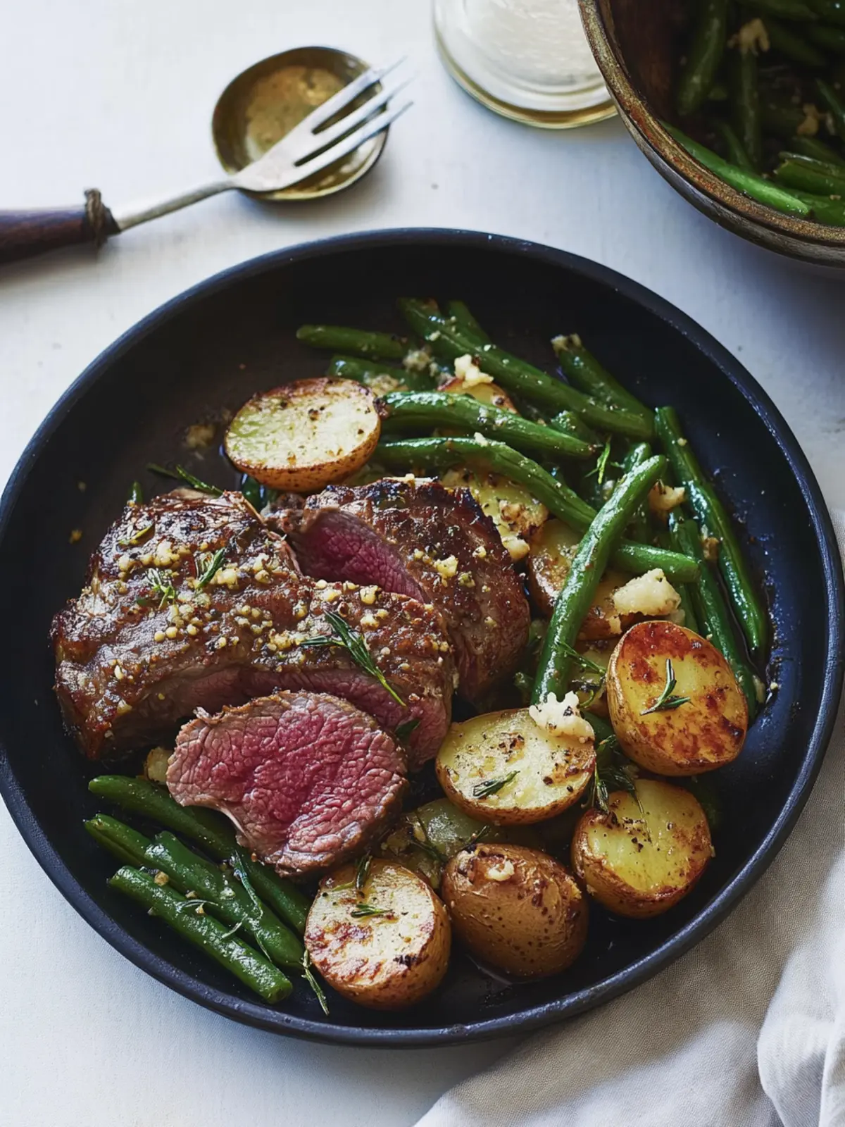 Seared Lamb with Mustard Potatoes and Green Beans Delight 5 Seared Lamb with Mustard Potatoes and Green Beans