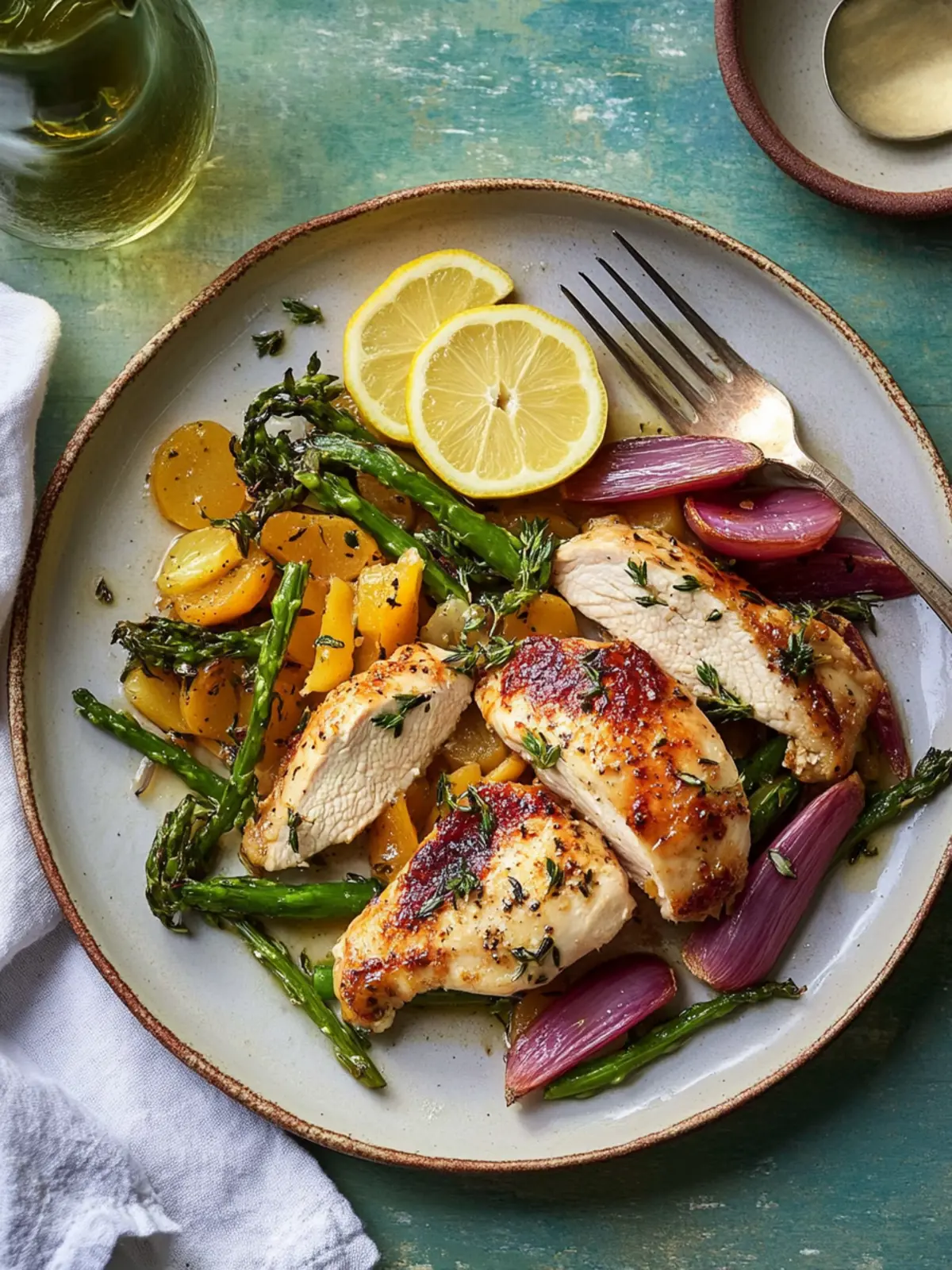Zesty Lemon-Thyme Chicken with Spring Sauté in Just 35 Minutes 2 Lemon-Thyme Chicken with Spring Sauté