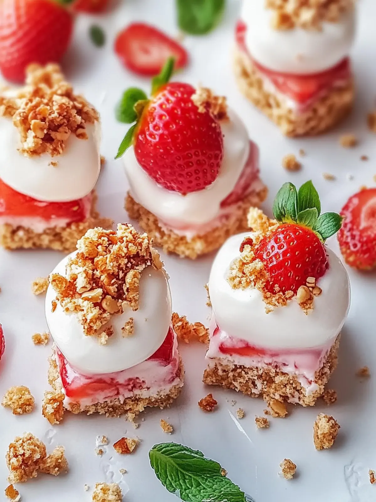 Delicious Strawberry Cheesecake Crunch Bites in 30 Minutes 4 Strawberry Cheesecake Crunch Bites
