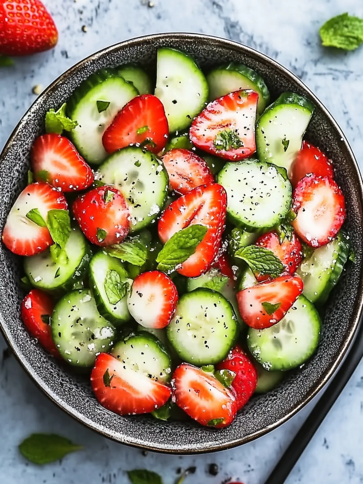 Crisp Cucumber Strawberry Salad for a Refreshing Summer Bite 3 Cucumber Strawberry Salad