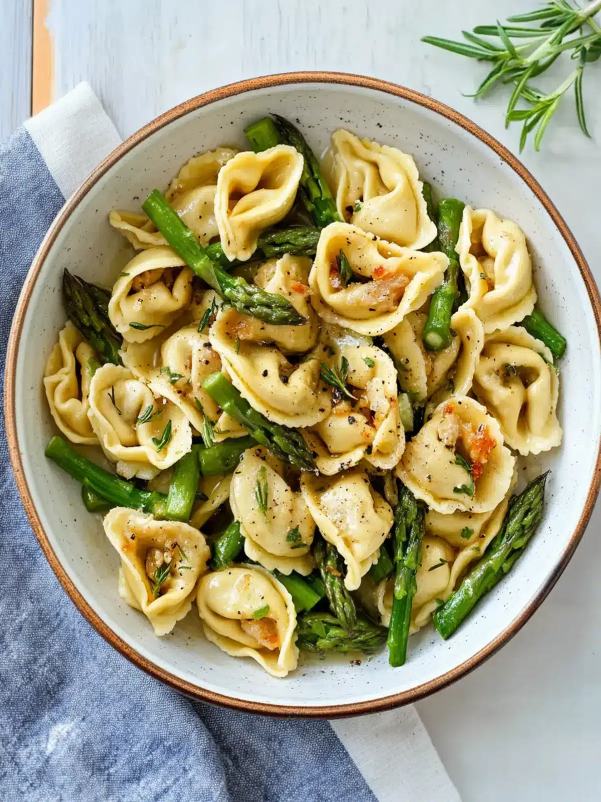 Brown Butter Tortellini with Toasted Garlic and Asparagus Bliss 4 Brown Butter Tortellini with Toasted Garlic and Asparagus