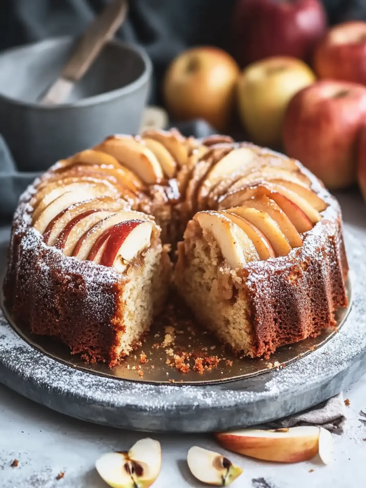 Moist Vegan Apple Cake with Walnuts for Cozy Evenings 4 Vegan Apple Cake