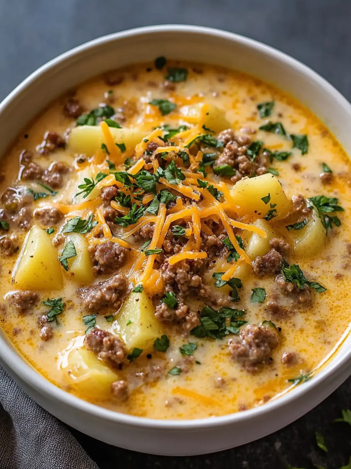 Warm Up with Cheesy Hamburger Potato Soup That's Pure Comfort 3 Cheesy Hamburger Potato Soup