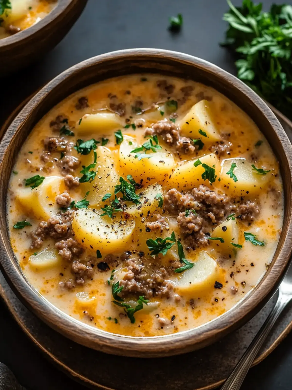 Warm Up with Cheesy Hamburger Potato Soup That's Pure Comfort 4 Cheesy Hamburger Potato Soup