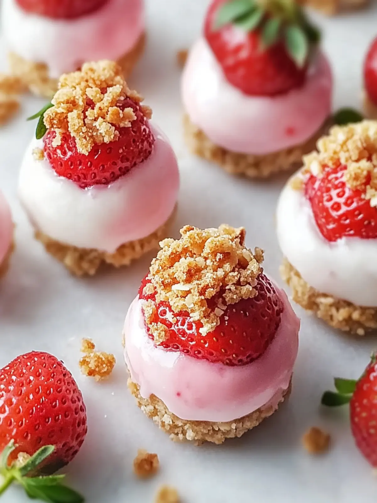 Delicious Strawberry Cheesecake Crunch Bites in 30 Minutes 2 Strawberry Cheesecake Crunch Bites