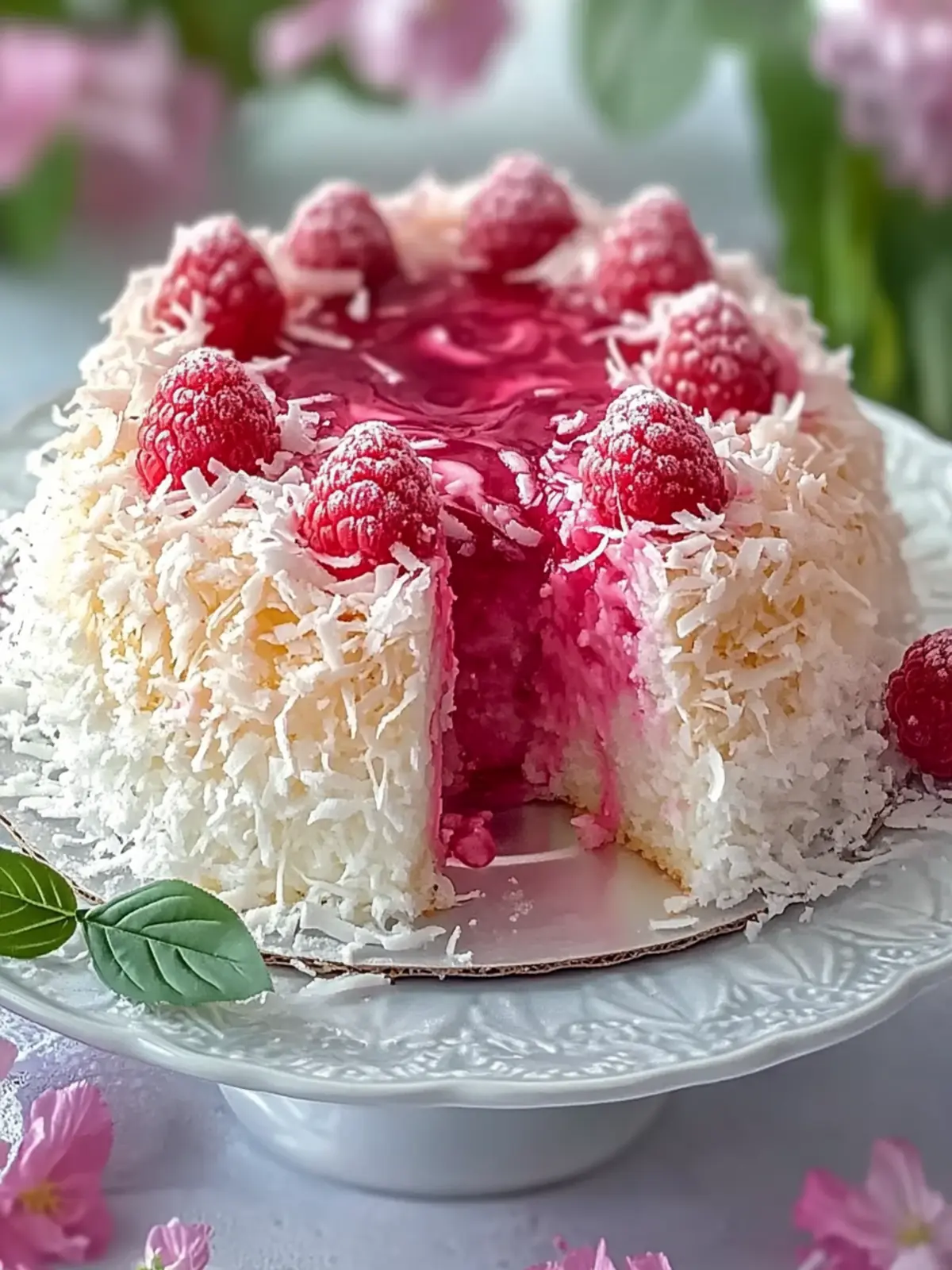 Raspberry Swirl Coconut Snowball Cake That’ll Wow Your Guests 4 Raspberry Swirl Coconut Snowball Cake