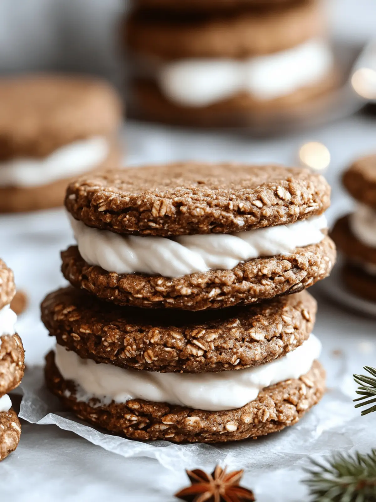 Gingerbread Oatmeal Cream Pies for Cozy Holiday Bliss 3 Gingerbread Oatmeal Cream Pies