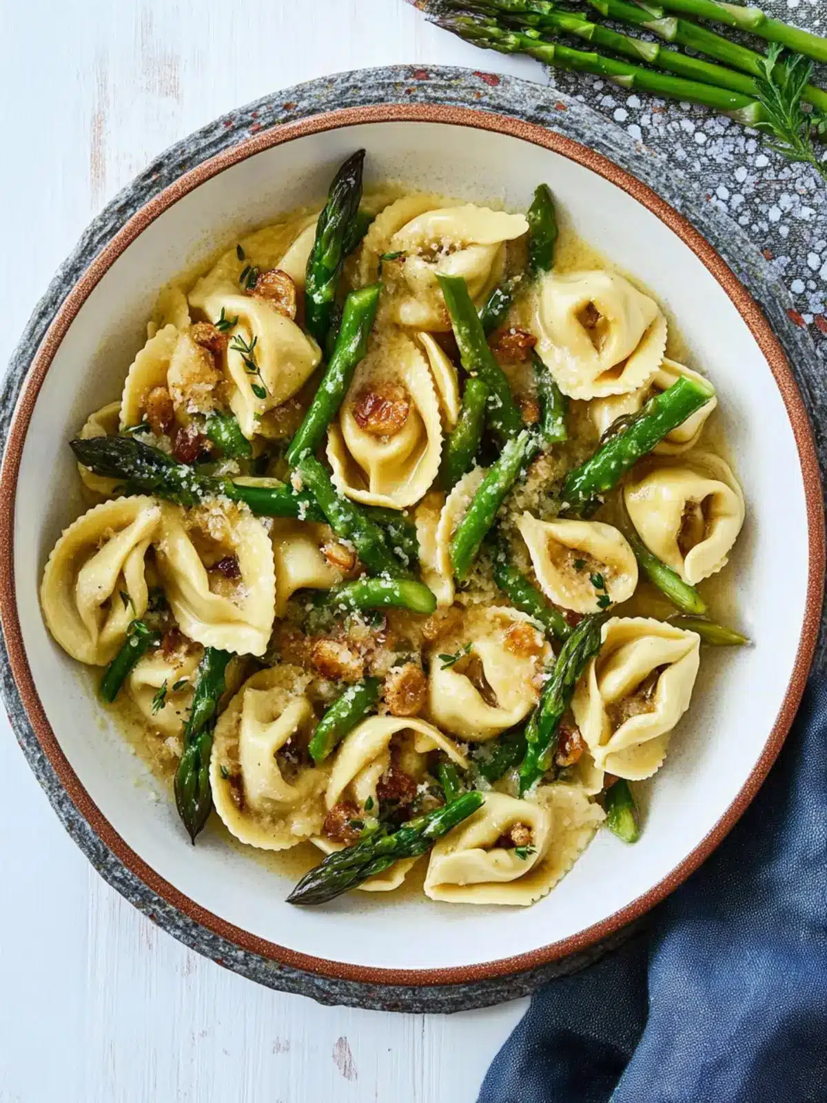 Brown Butter Tortellini with Toasted Garlic and Asparagus Bliss 5 Brown Butter Tortellini with Toasted Garlic and Asparagus