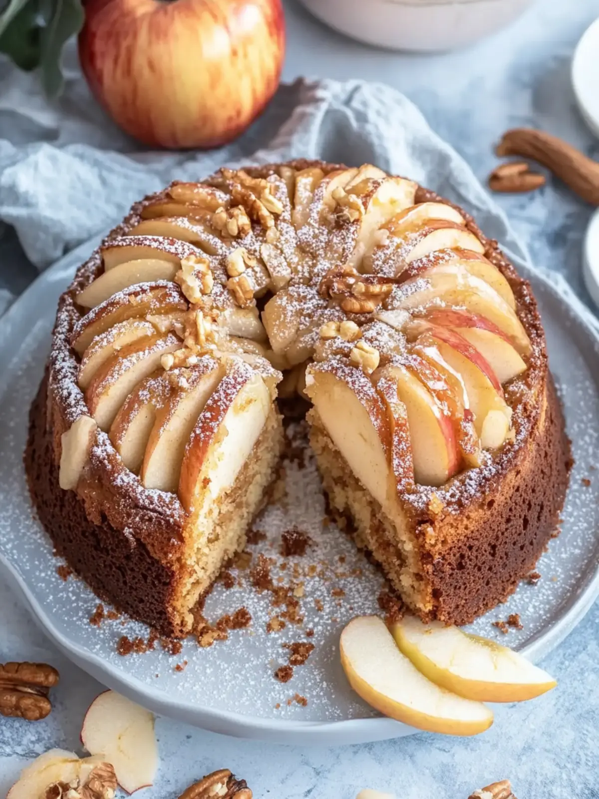 Moist Vegan Apple Cake with Walnuts for Cozy Evenings 5 Vegan Apple Cake