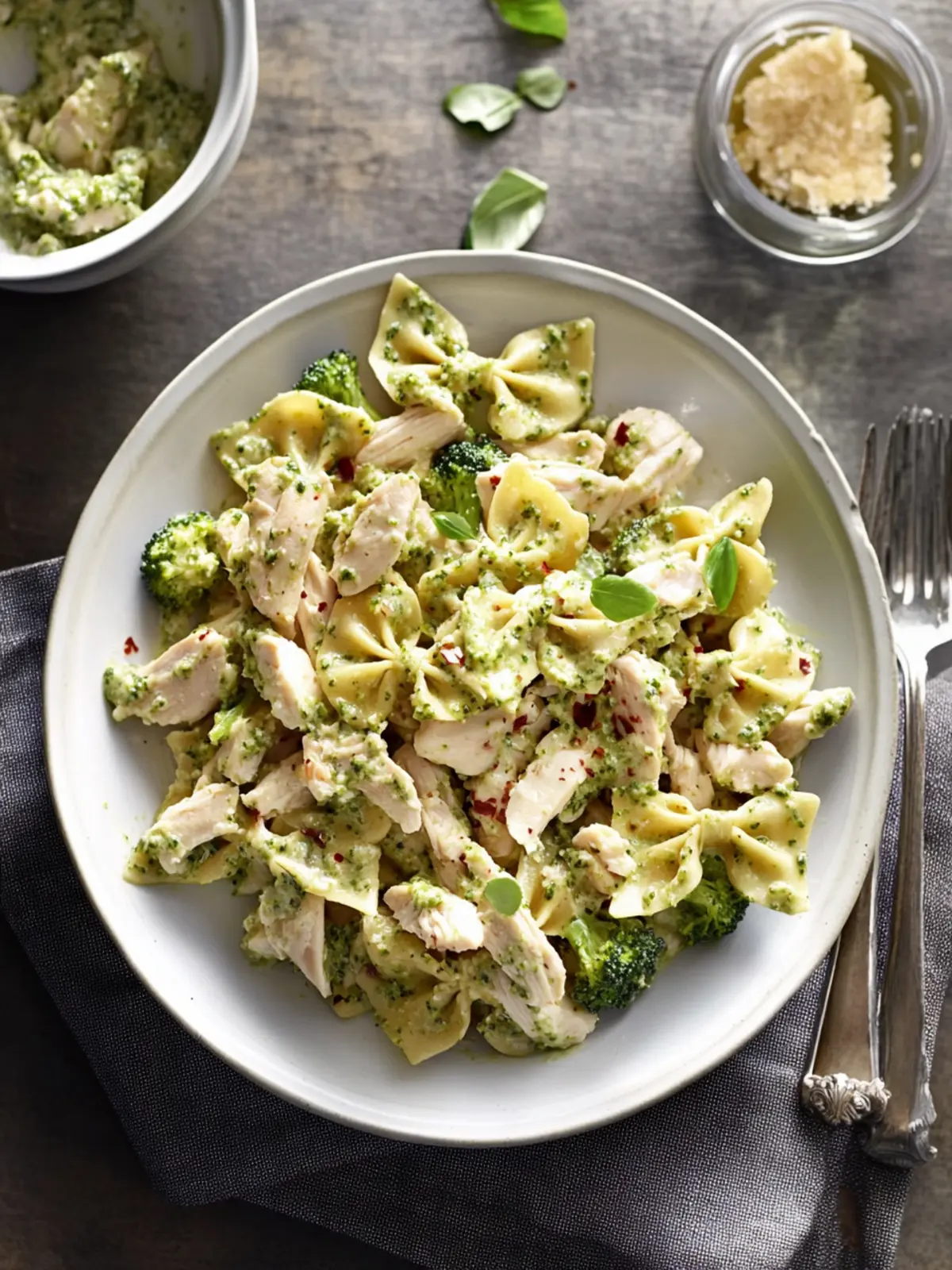 Creamy Chicken-and-Broccoli Pesto Bow Ties for Easy Comfort Food 2 Creamy Chicken-and-Broccoli Pesto Bow Ties