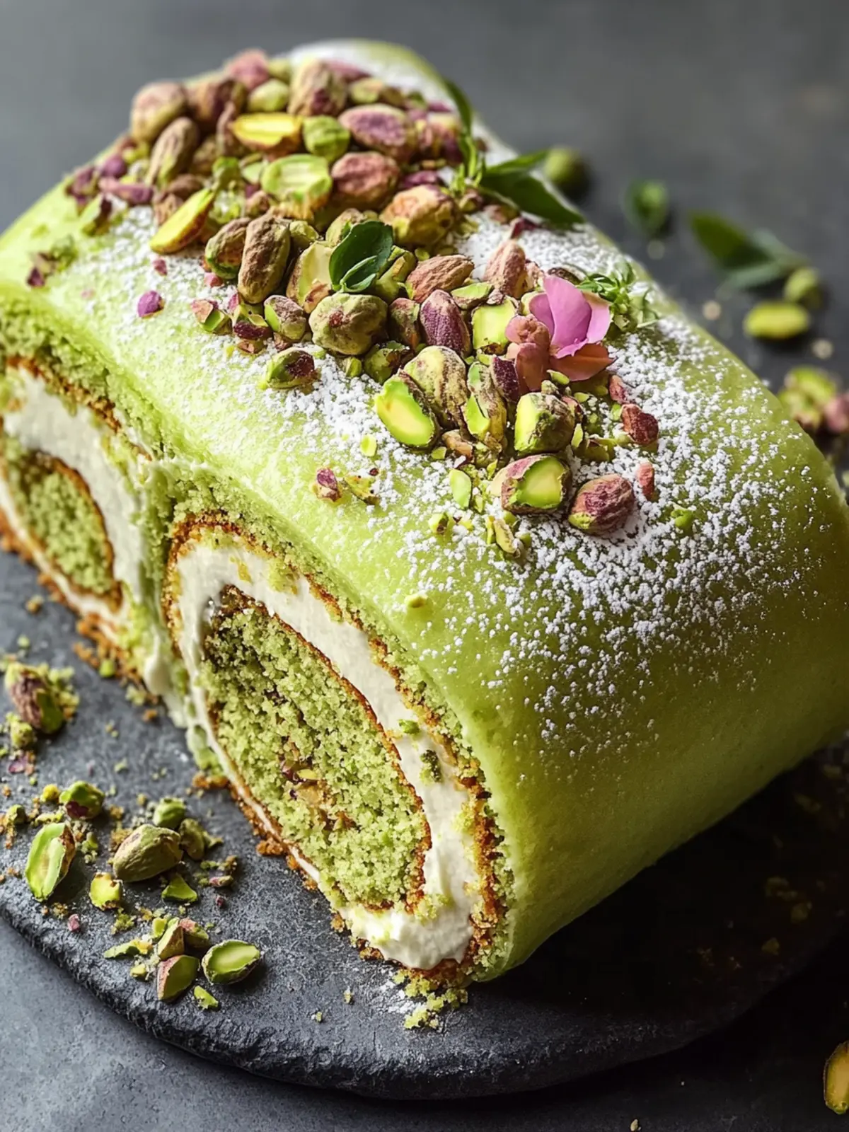 Irresistible Pistachio Roll Cake for Your Next Celebration 2 Pistachio Roll Cake