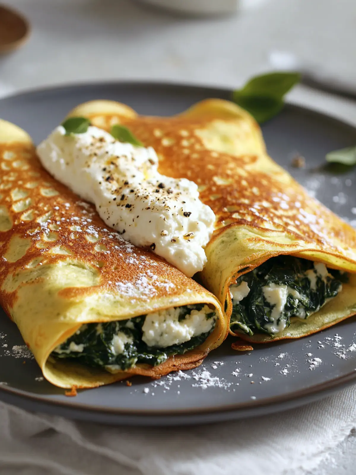 Savory Ricotta & Spinach Stuffed Crêpes for a Cozy Brunch 2 Savory Ricotta & Spinach Stuffed Crêpes