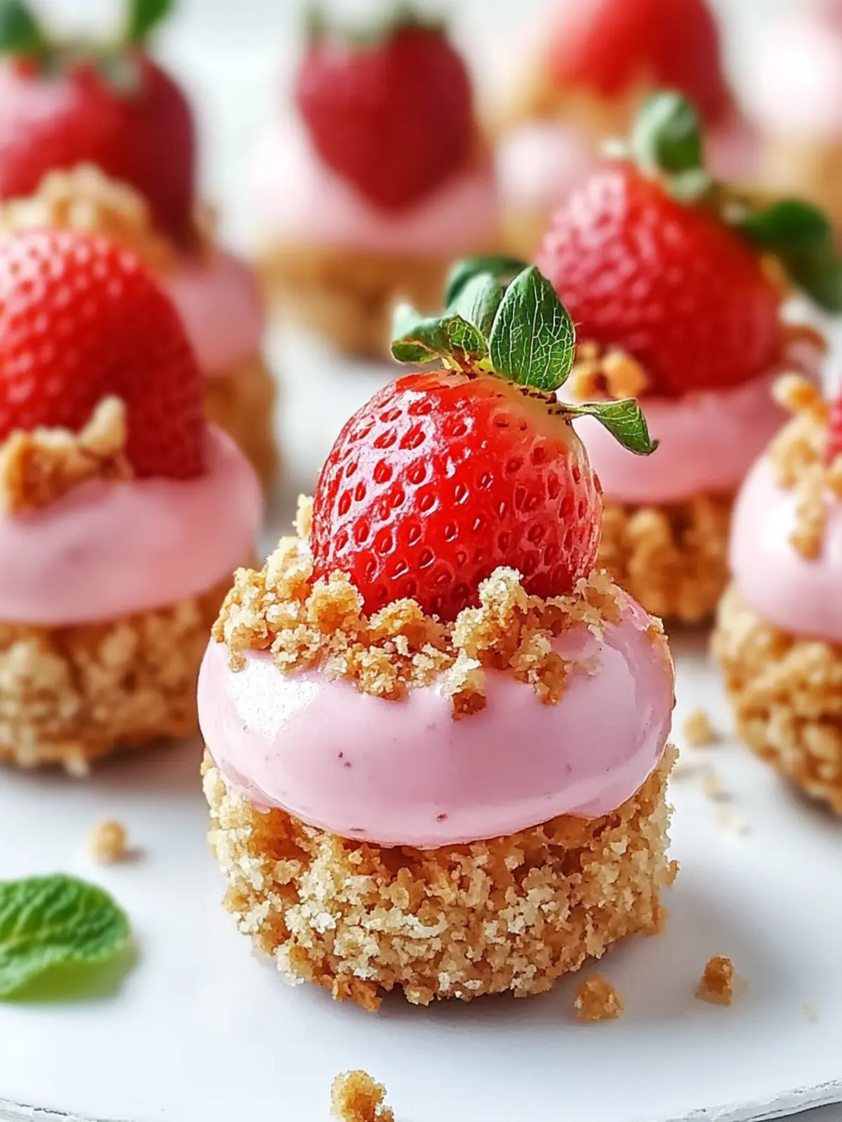 Delicious Strawberry Cheesecake Crunch Bites in 30 Minutes 3 Strawberry Cheesecake Crunch Bites
