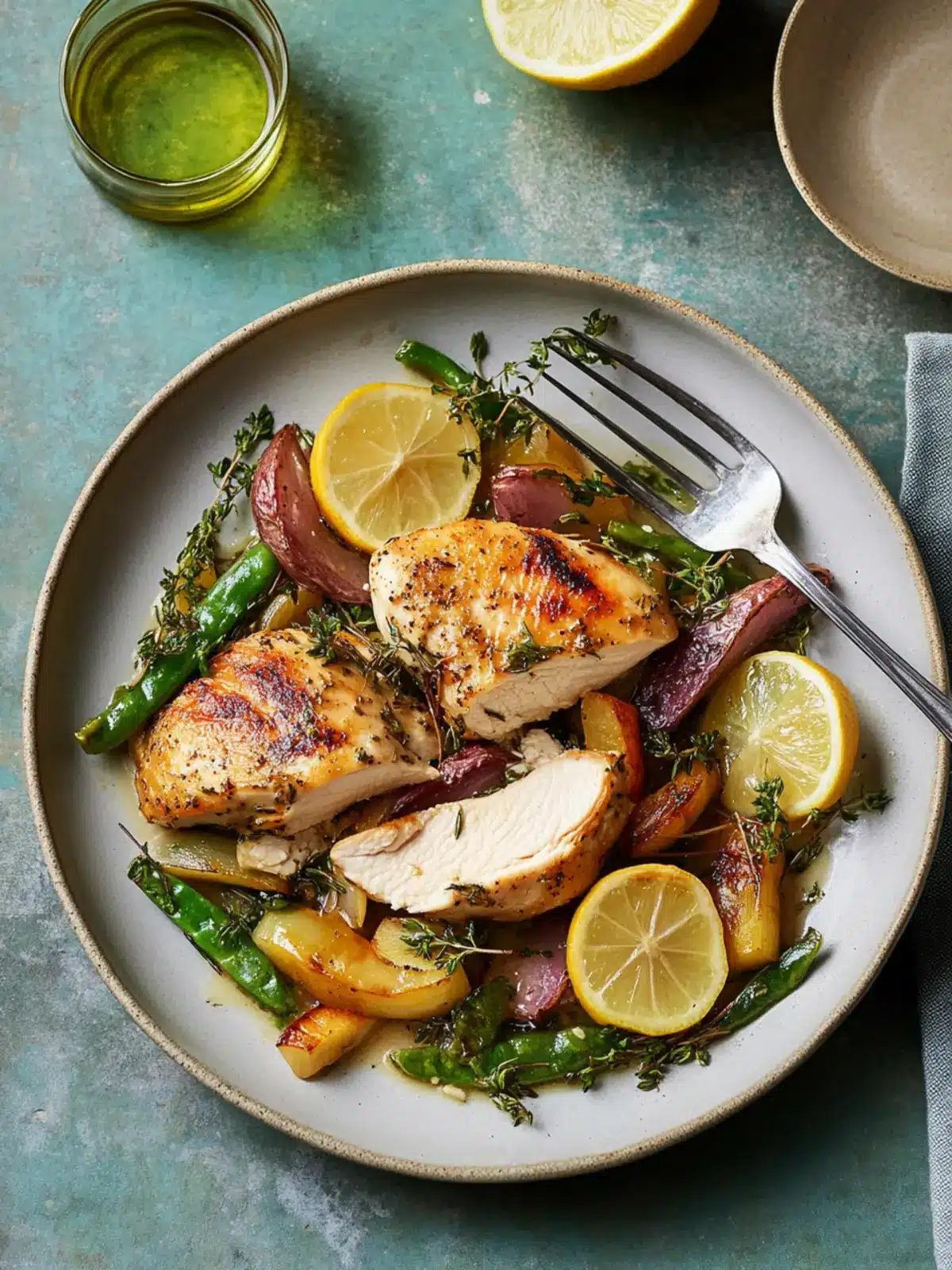 Zesty Lemon-Thyme Chicken with Spring Sauté in Just 35 Minutes 5 Lemon-Thyme Chicken with Spring Sauté