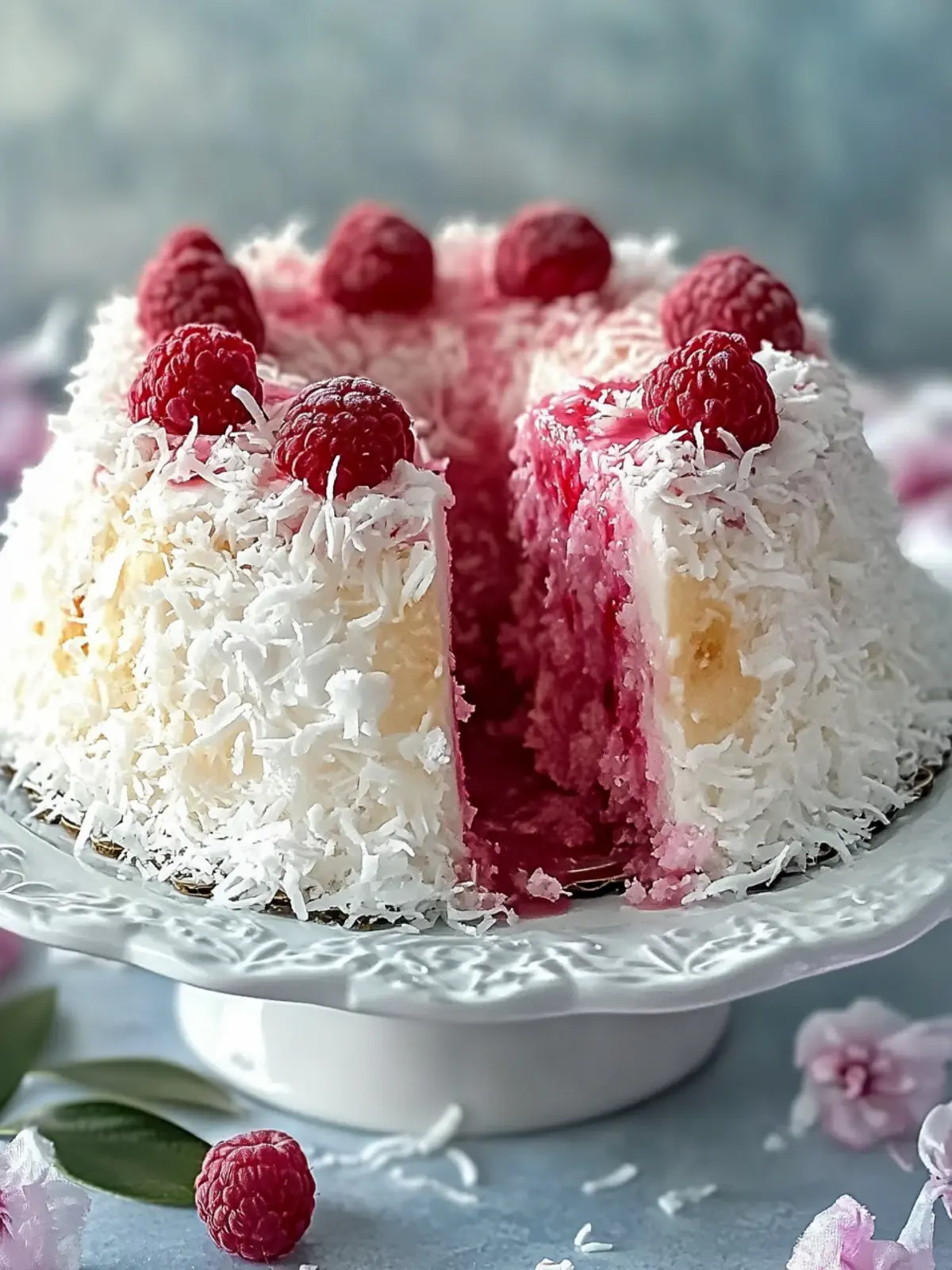 Raspberry Swirl Coconut Snowball Cake That’ll Wow Your Guests 3 Raspberry Swirl Coconut Snowball Cake