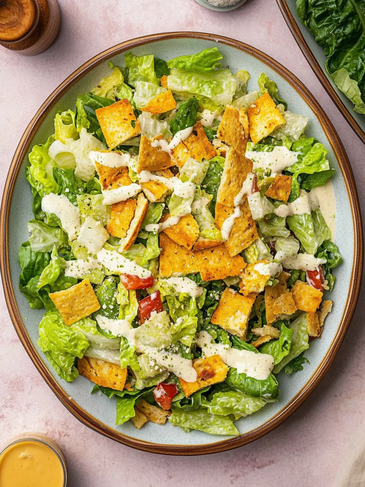 Easy Mexican Caesar Salad Recipe with Creamy Lime Zing 2 Easy Mexican Caesar Salad Recipe (With Creamy Lime Dressing)