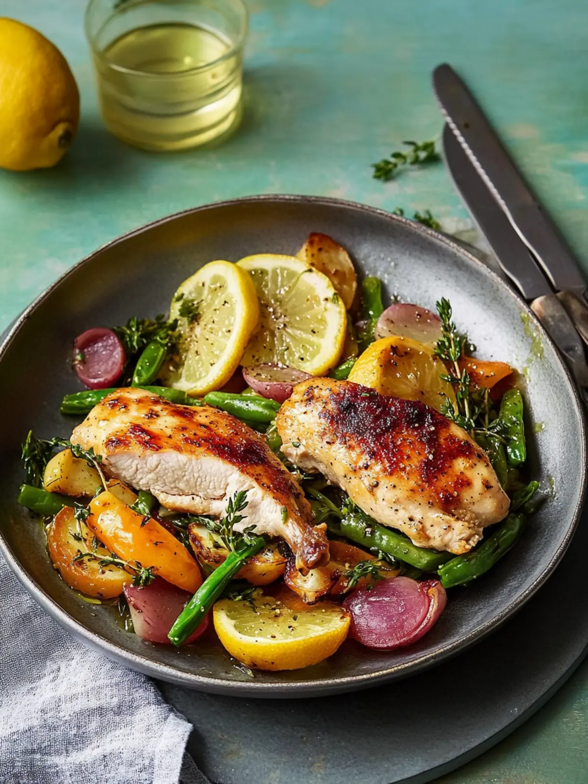 Zesty Lemon-Thyme Chicken with Spring Sauté in Just 35 Minutes 3 Lemon-Thyme Chicken with Spring Sauté
