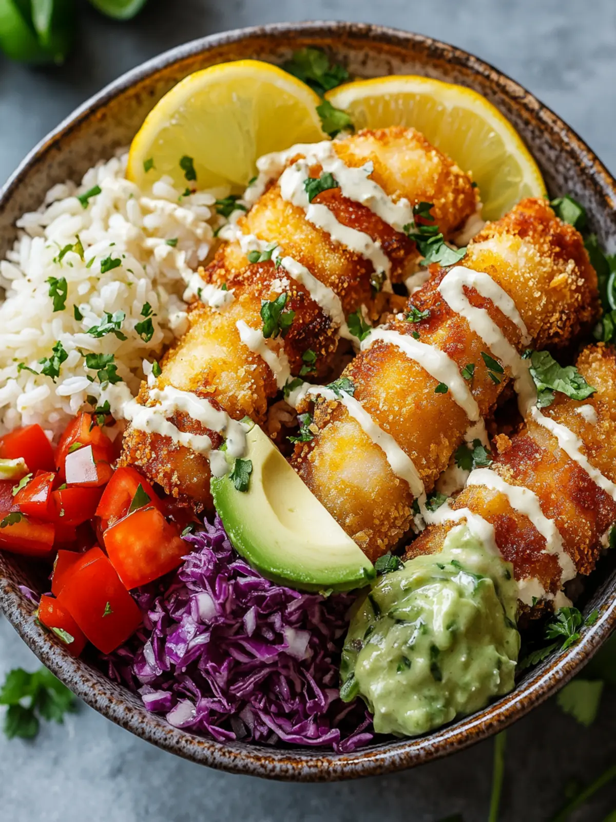Delicious Crispy Fish Taco Bowls for Easy Weeknight Dinners 2 Crispy Fish Taco Bowls