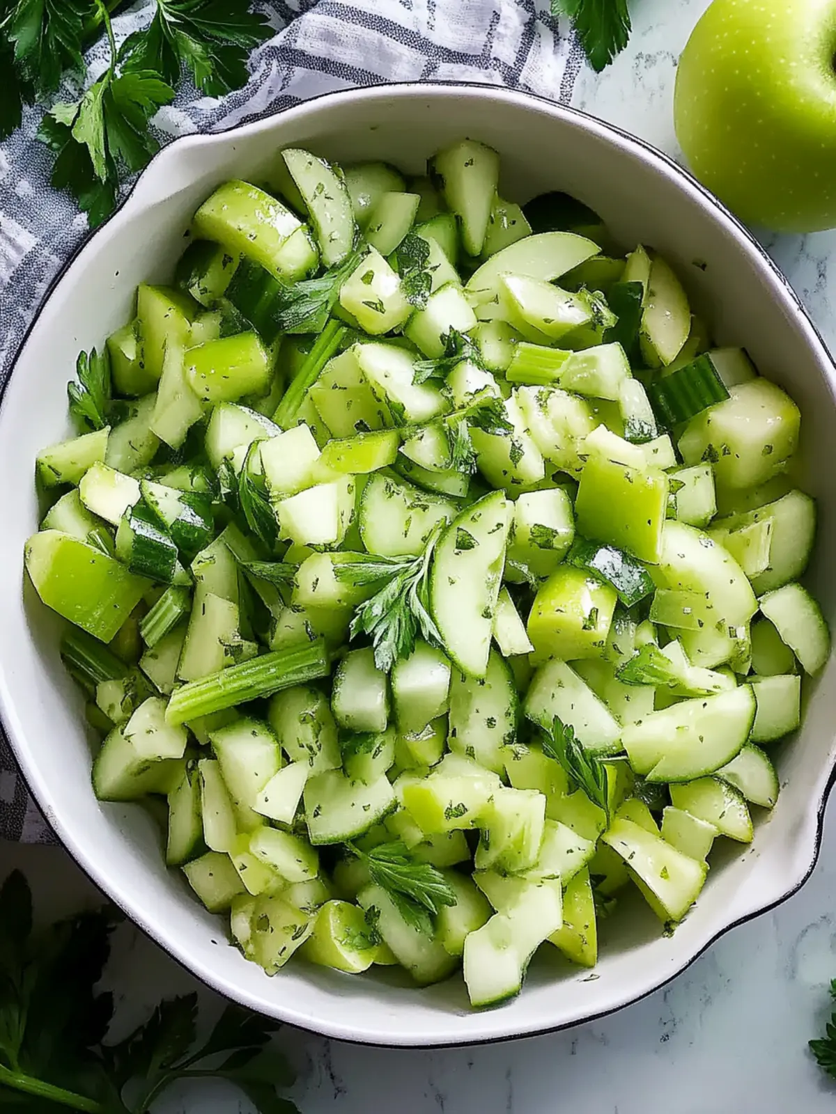 Crunchy Cucumber Celery Salad with Green Apple in 15 Minutes 5 Crunchy Cucumber Celery Salad with Green Apple
