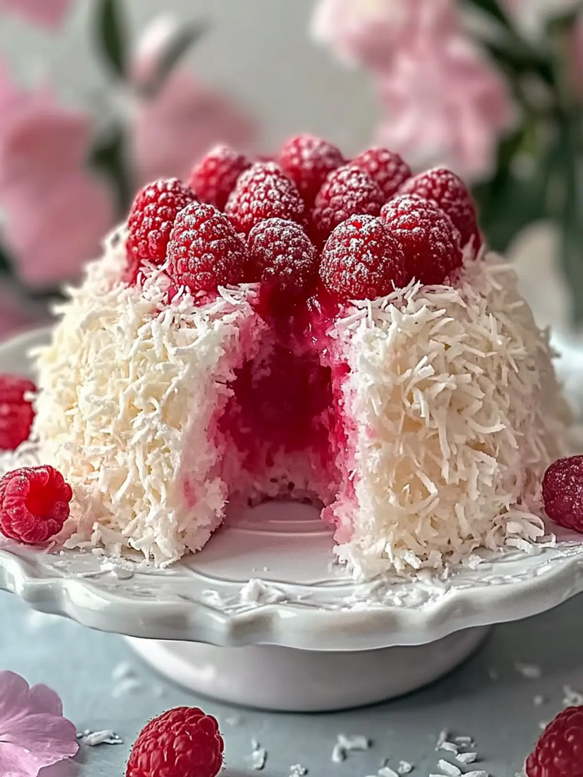 Raspberry Swirl Coconut Snowball Cake That’ll Wow Your Guests 2 Raspberry Swirl Coconut Snowball Cake