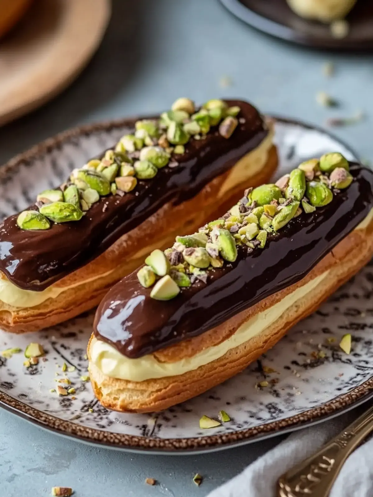 Pistachio Éclairs Recipe with Chocolate Glaze You'll Crave 4 Pistachio Éclairs Recipe with Chocolate Glaze