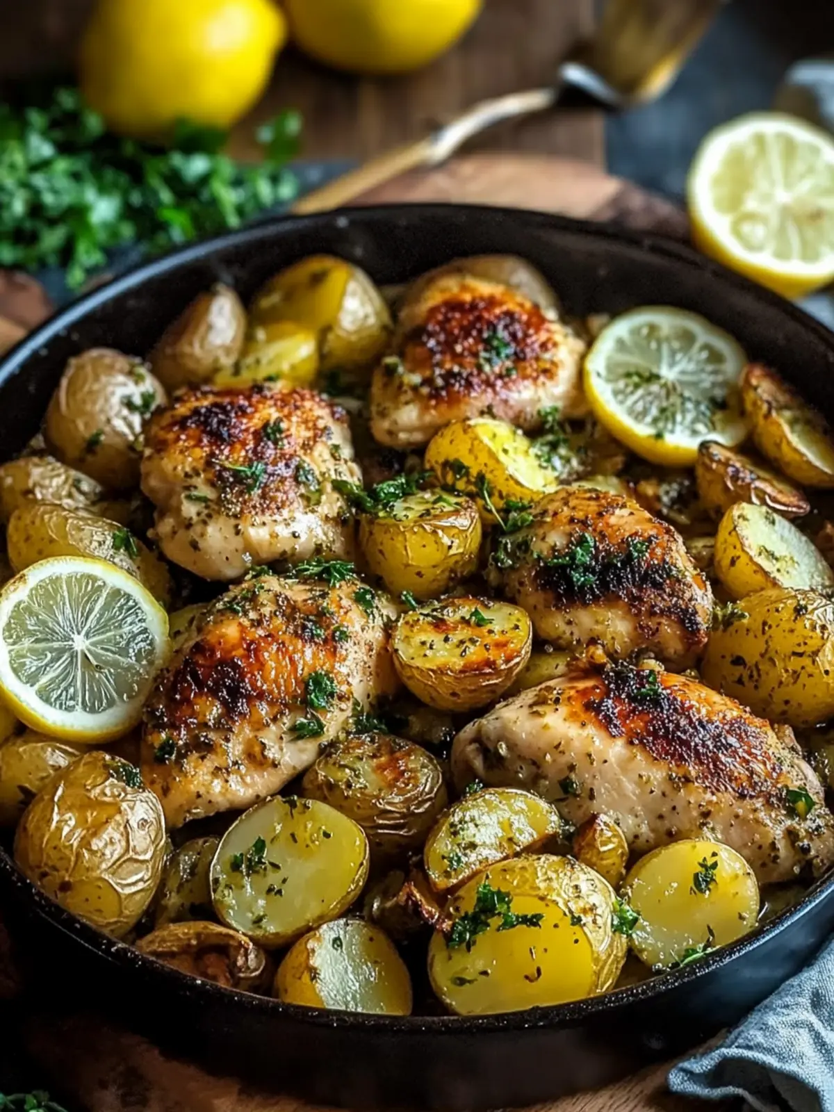 Zesty Lemon Herb Chicken & Potatoes: Effortless Family Meal 4 Lemon Herb Chicken & Potatoes