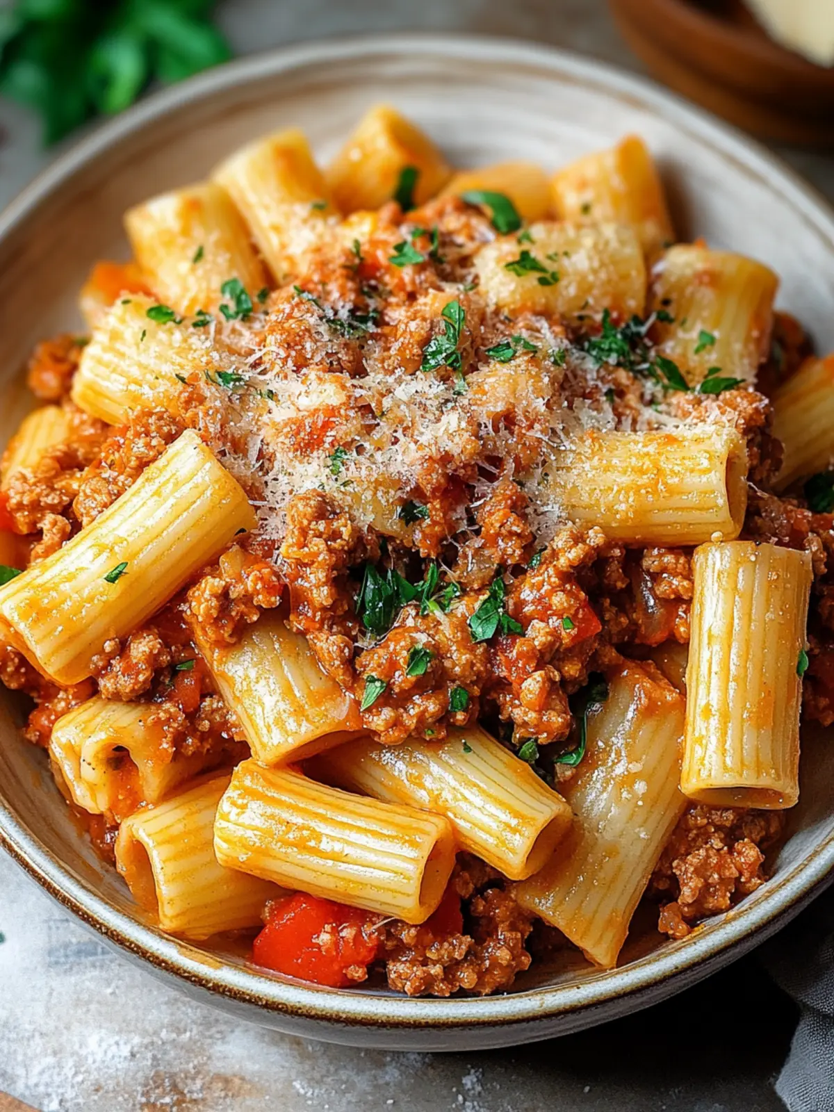 Savory Rigatoni Bolognese: Hearty Comfort for Family Nights 2 Rigatoni Bolognese
