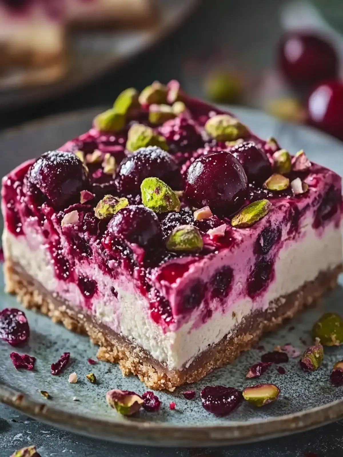 Cherry Pistachio Cheesecake Bars You'll Love to Make at Home 5 Cherry Pistachio Cheesecake Bars