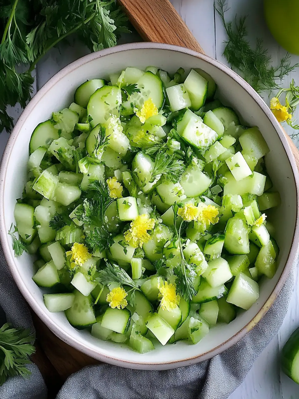 Crunchy Cucumber Celery Salad with Green Apple in 15 Minutes 4 Crunchy Cucumber Celery Salad with Green Apple