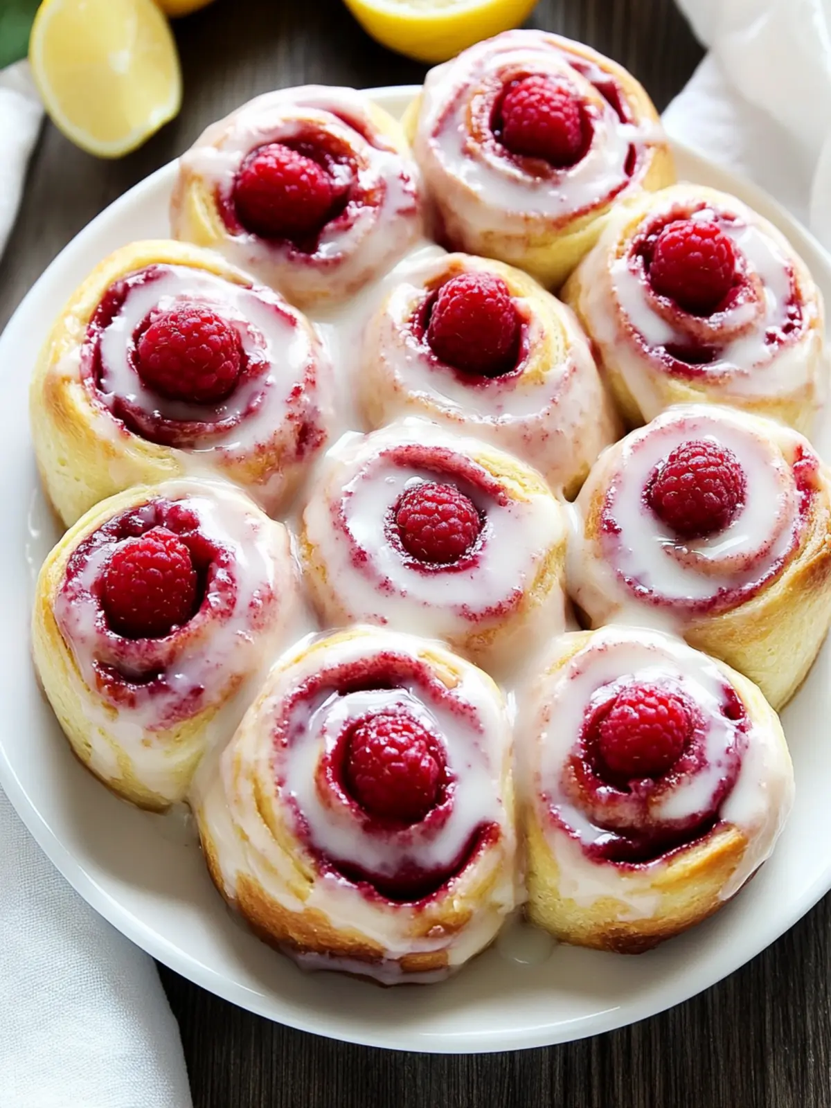 Raspberry Cinnamon Rolls with Lemon Glaze for Sweet Moments 4 Raspberry Cinnamon Rolls with Lemon Glaze