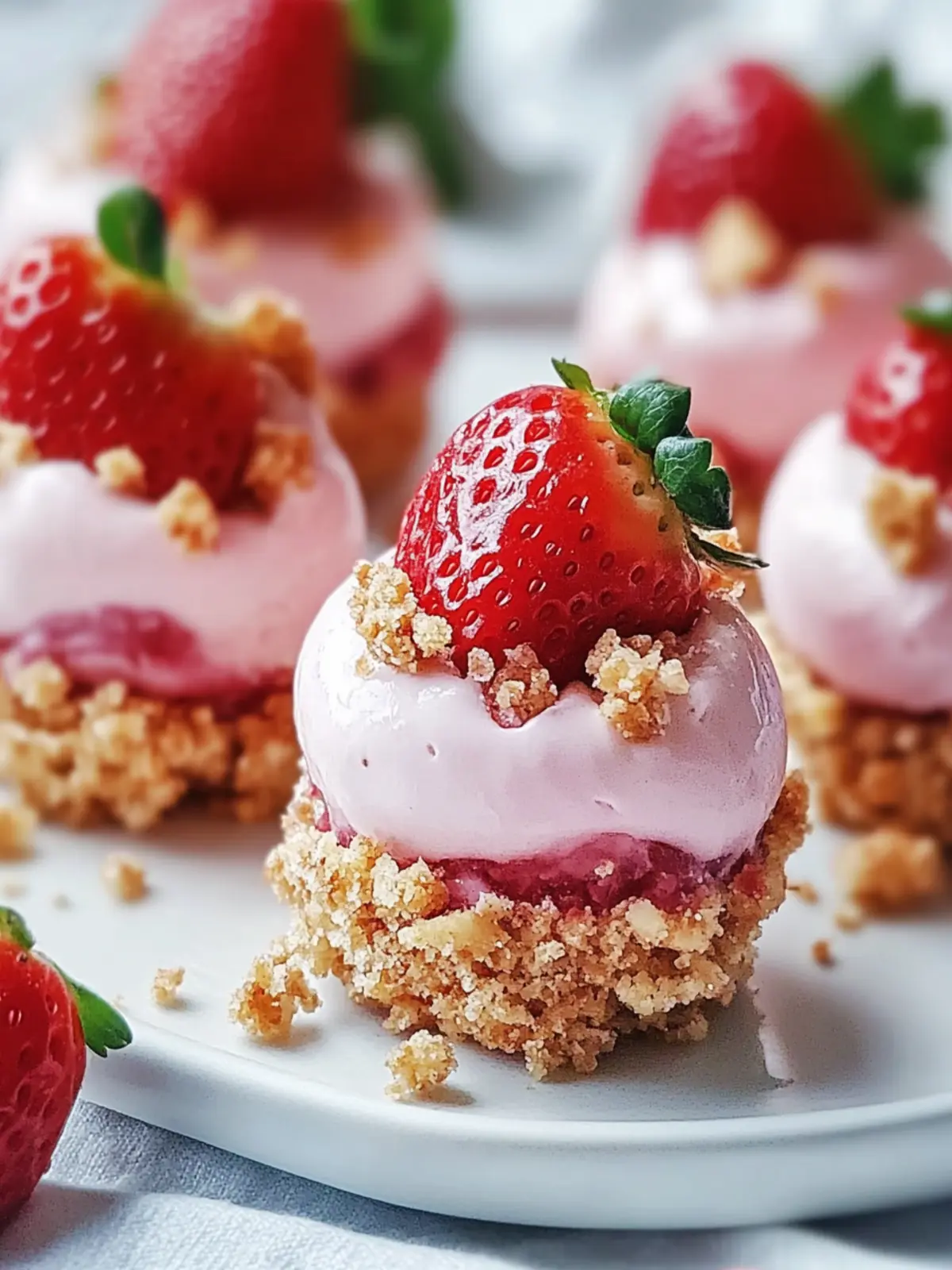 Delicious Strawberry Cheesecake Crunch Bites in 30 Minutes 5 Strawberry Cheesecake Crunch Bites