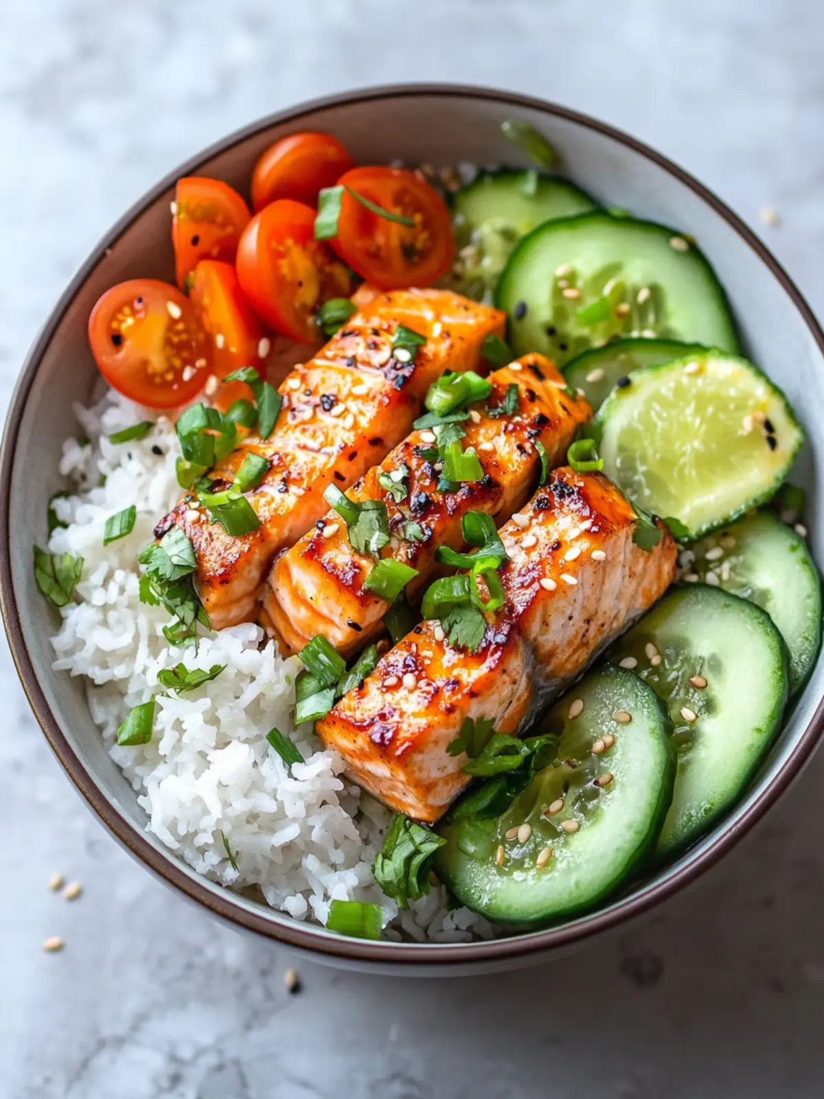 Savory Spicy Salmon Bowls with Coconut Rice You’ll Love 2 Spicy Salmon Bowls with Coconut Rice