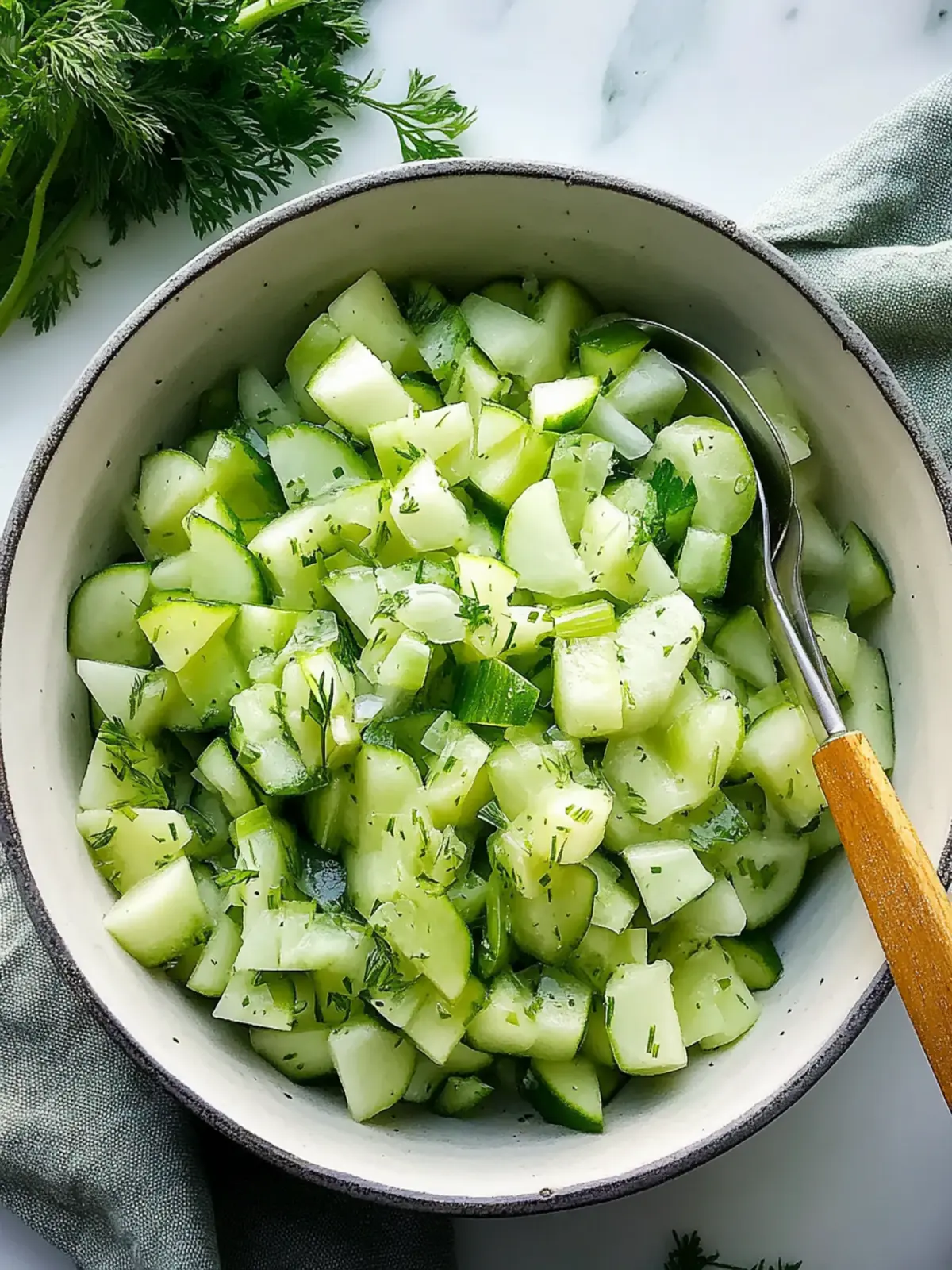 Crunchy Cucumber Celery Salad with Green Apple in 15 Minutes 3 Crunchy Cucumber Celery Salad with Green Apple