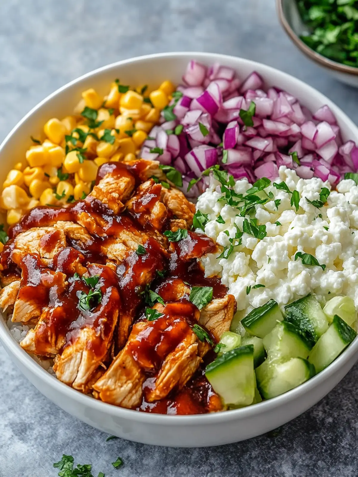 High Protein BBQ Chicken Cottage Cheese Bowl in 15 Minutes 4 High Protein BBQ Chicken Cottage Cheese Bowl