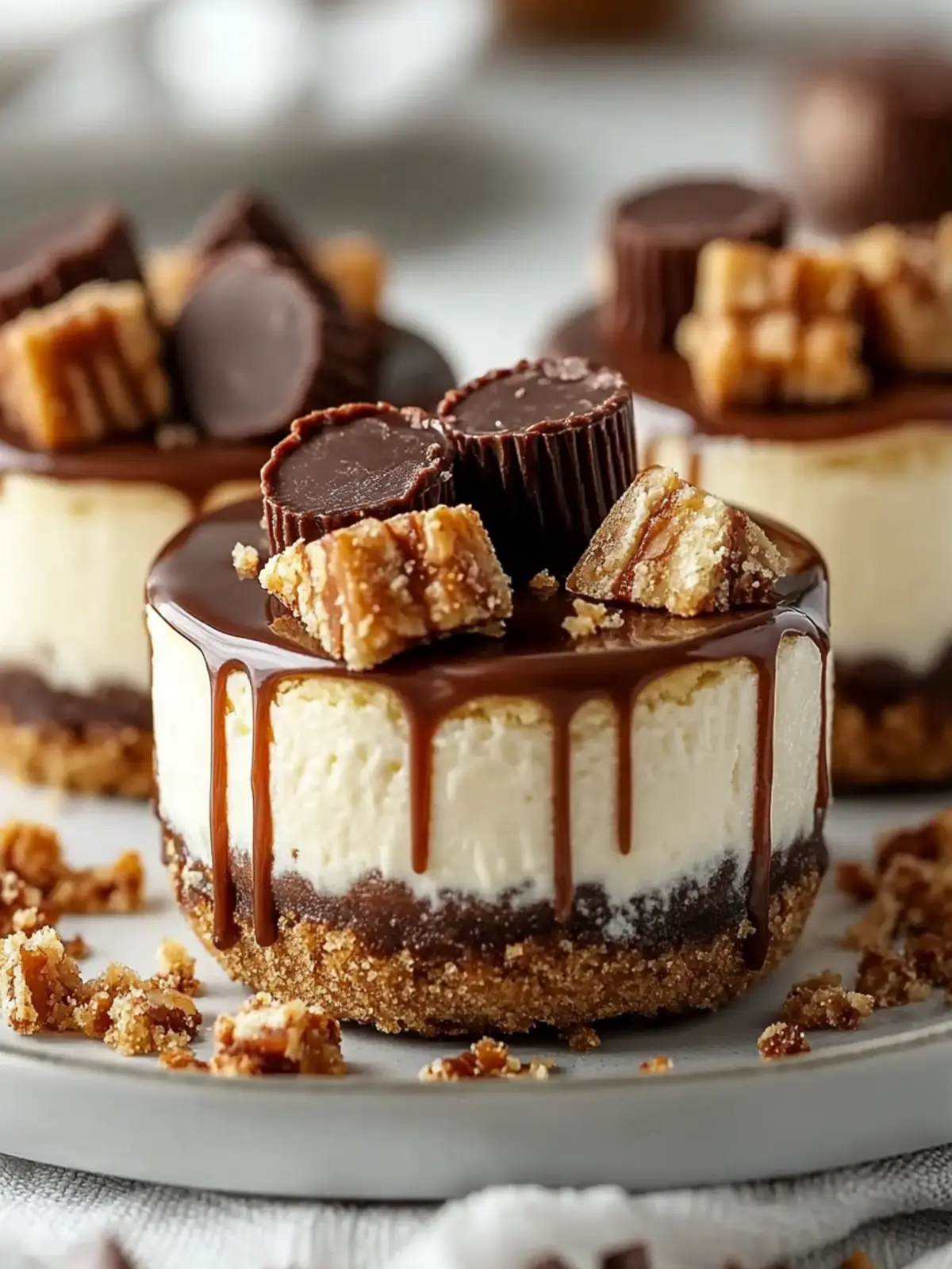 Mini Peanut Butter Cup Cheesecakes: Irresistibly Creamy Treats 2 Mini Peanut Butter Cup Cheesecakes