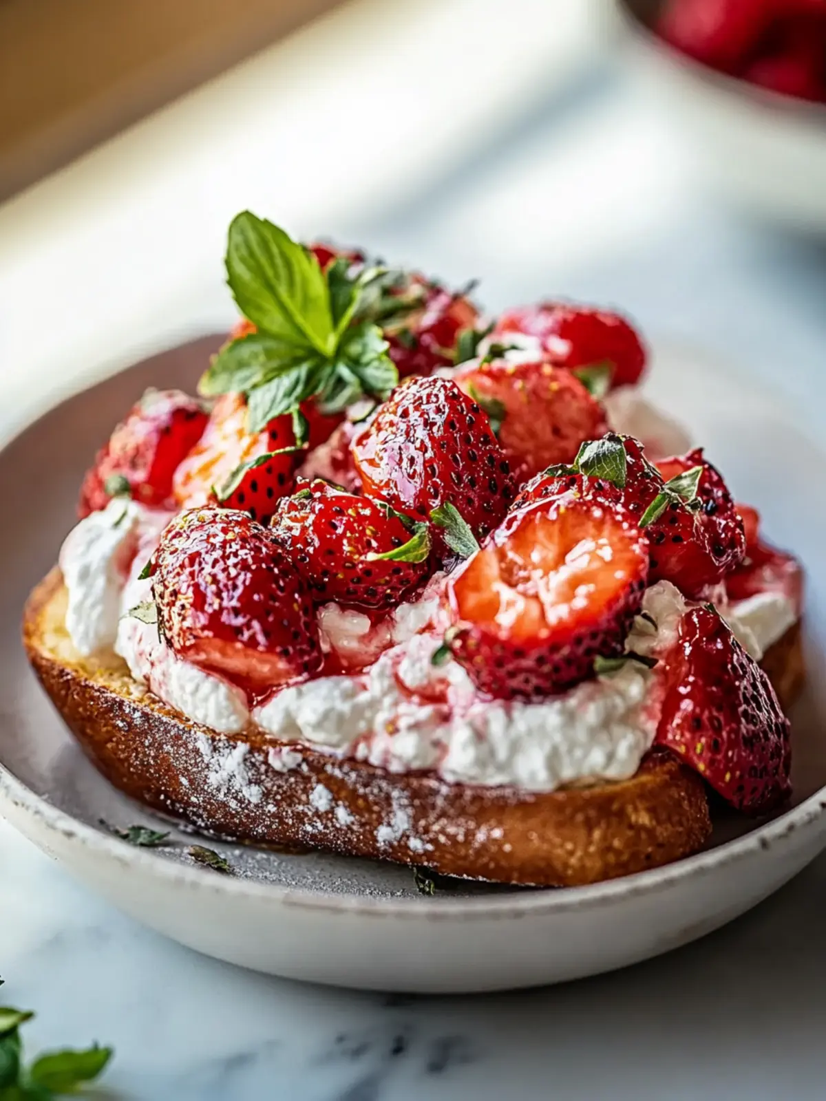 Roasted Strawberry Whipped Ricotta Toast for Gourmet Mornings 3 Roasted Strawberry Whipped Ricotta