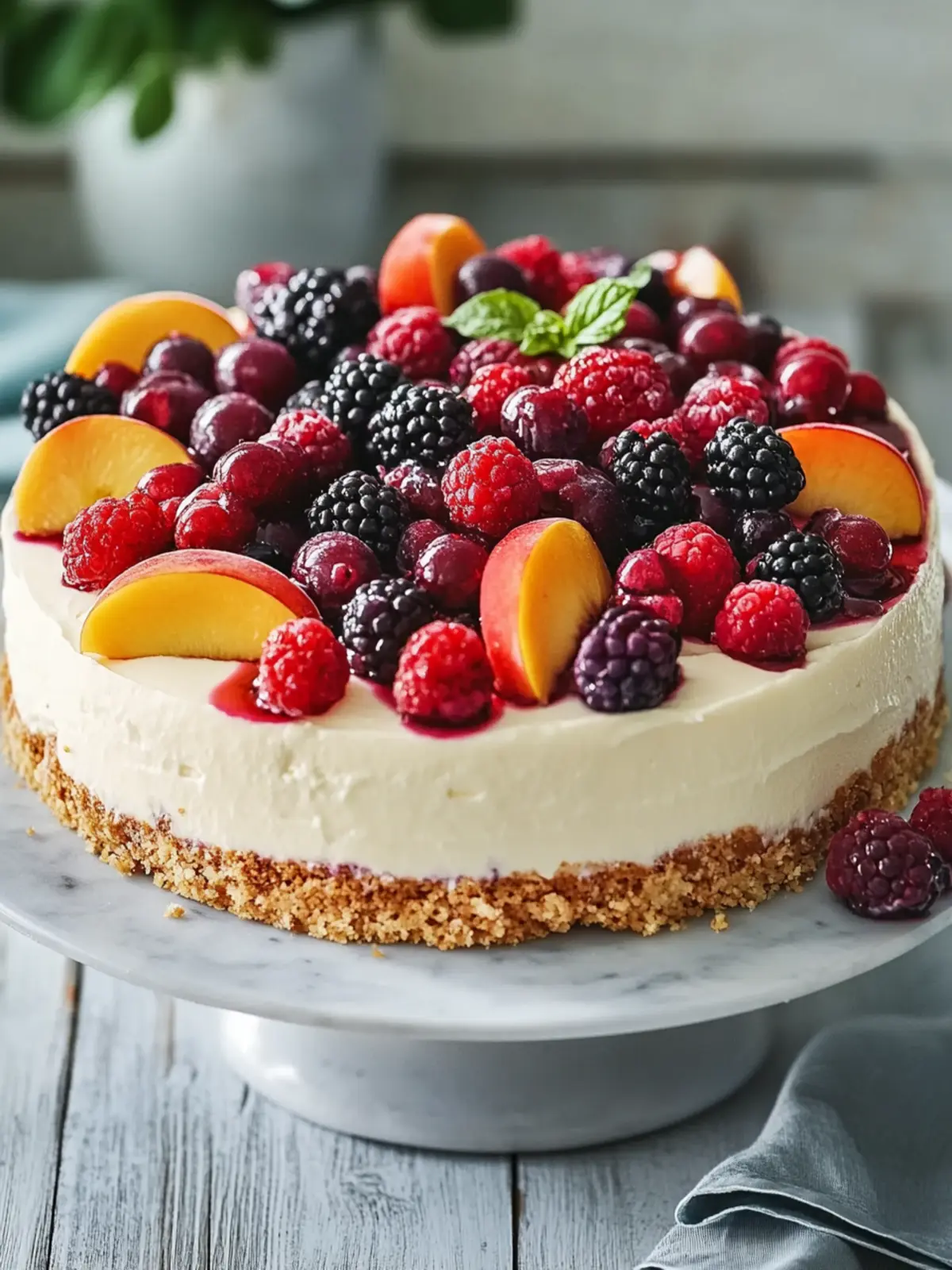 Irresistible Summer Berry and Peach Cheesecake Recipe 2 Summer Berry and Peach Cheesecake