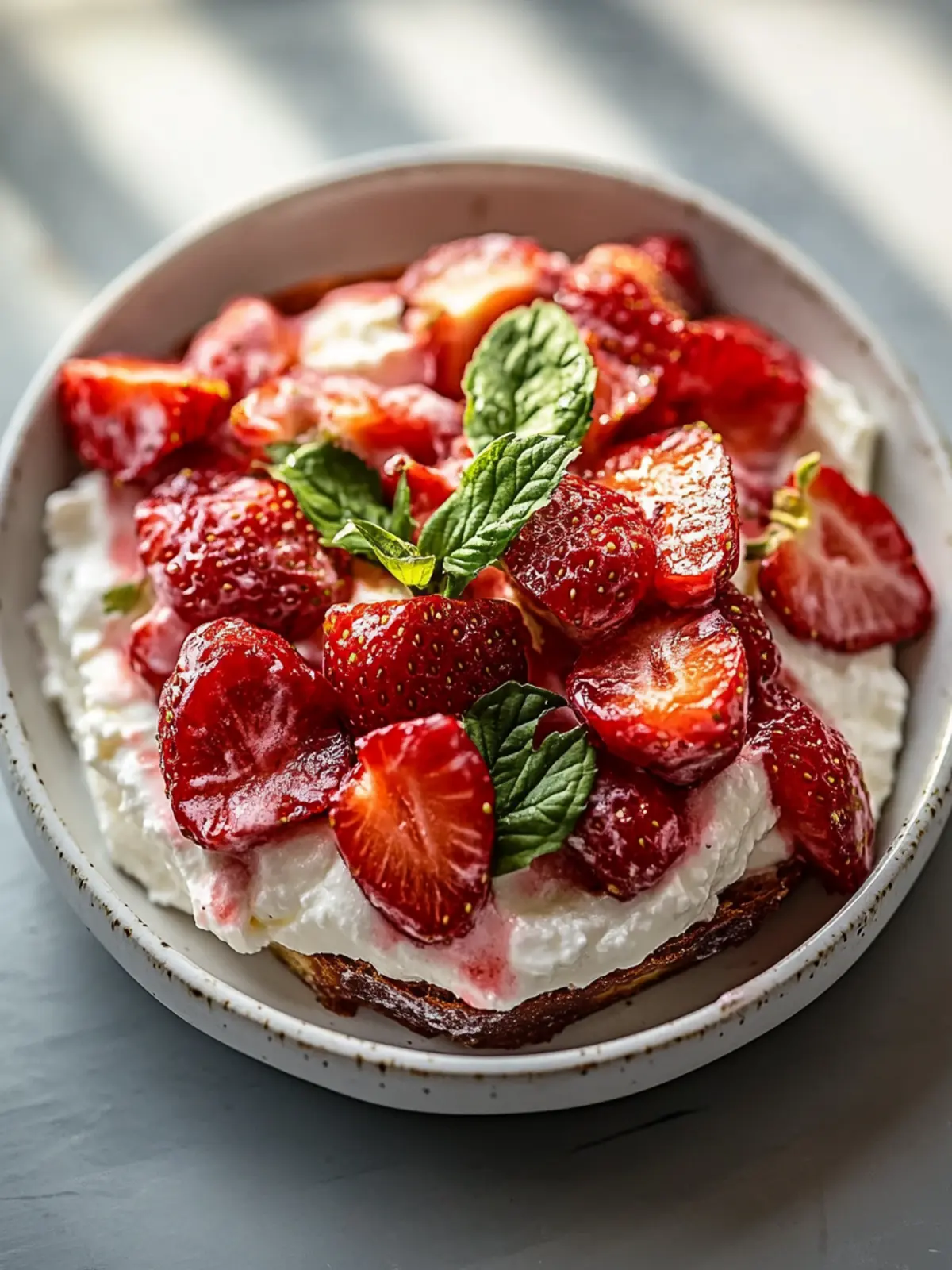 Roasted Strawberry Whipped Ricotta Toast for Gourmet Mornings 2 Roasted Strawberry Whipped Ricotta