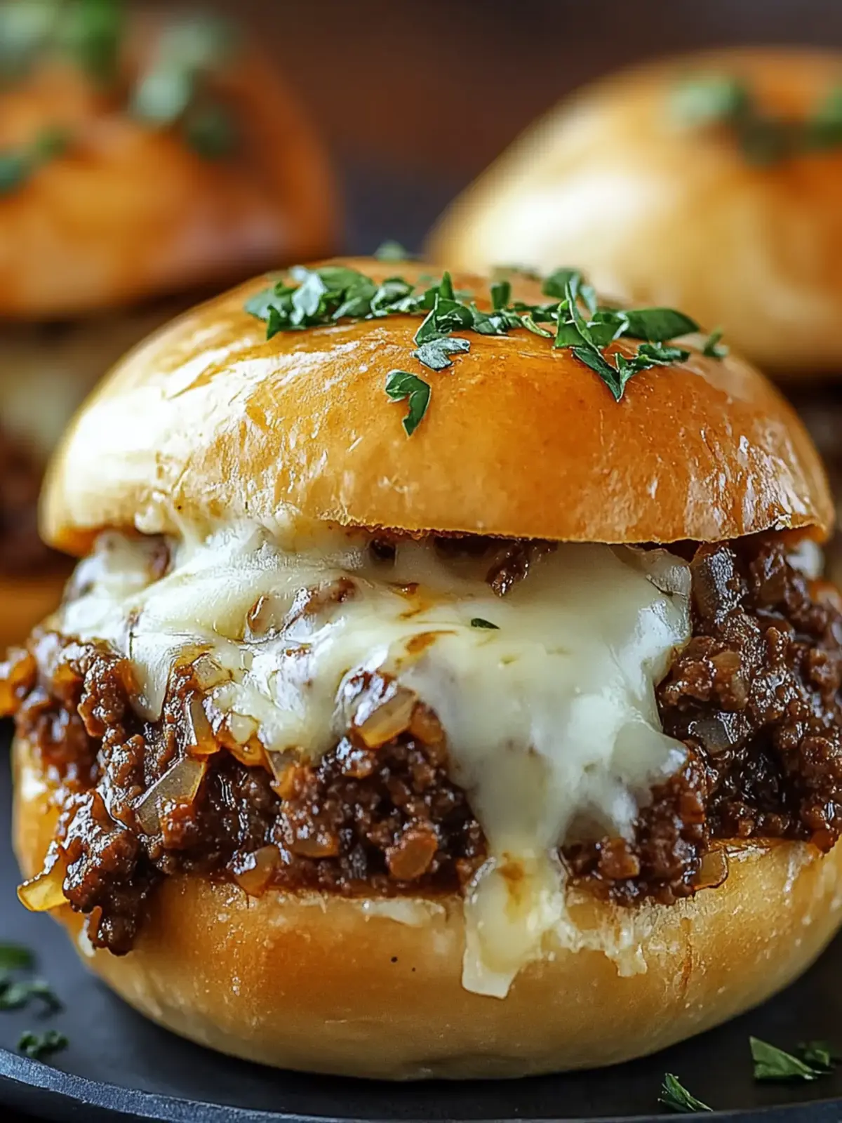 French Onion Beef Sloppy Joes with Melted Cheese Magic 3 French Onion Beef Sloppy Joes with Melted Cheese