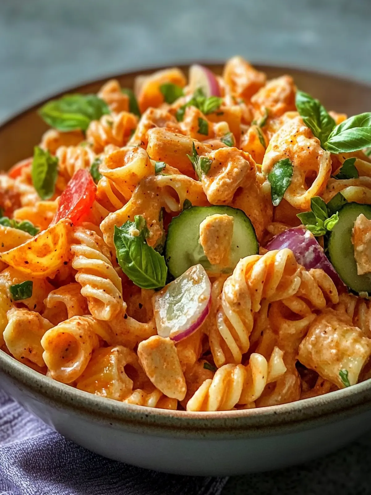 Spicy High-Protein Buffalo Pasta Salad for Quick Meal Prep 2 Spicy High-Protein Buffalo Pasta Salad
