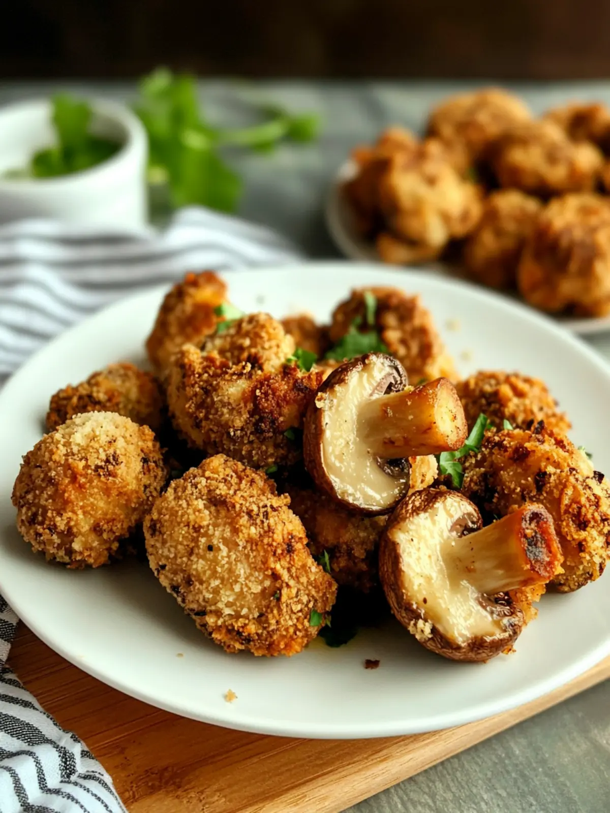 Crispy Oven Fried Garlic Mushrooms Perfect for Guilt-Free Snacking 5 Crispy Oven Fried Garlic Mushrooms