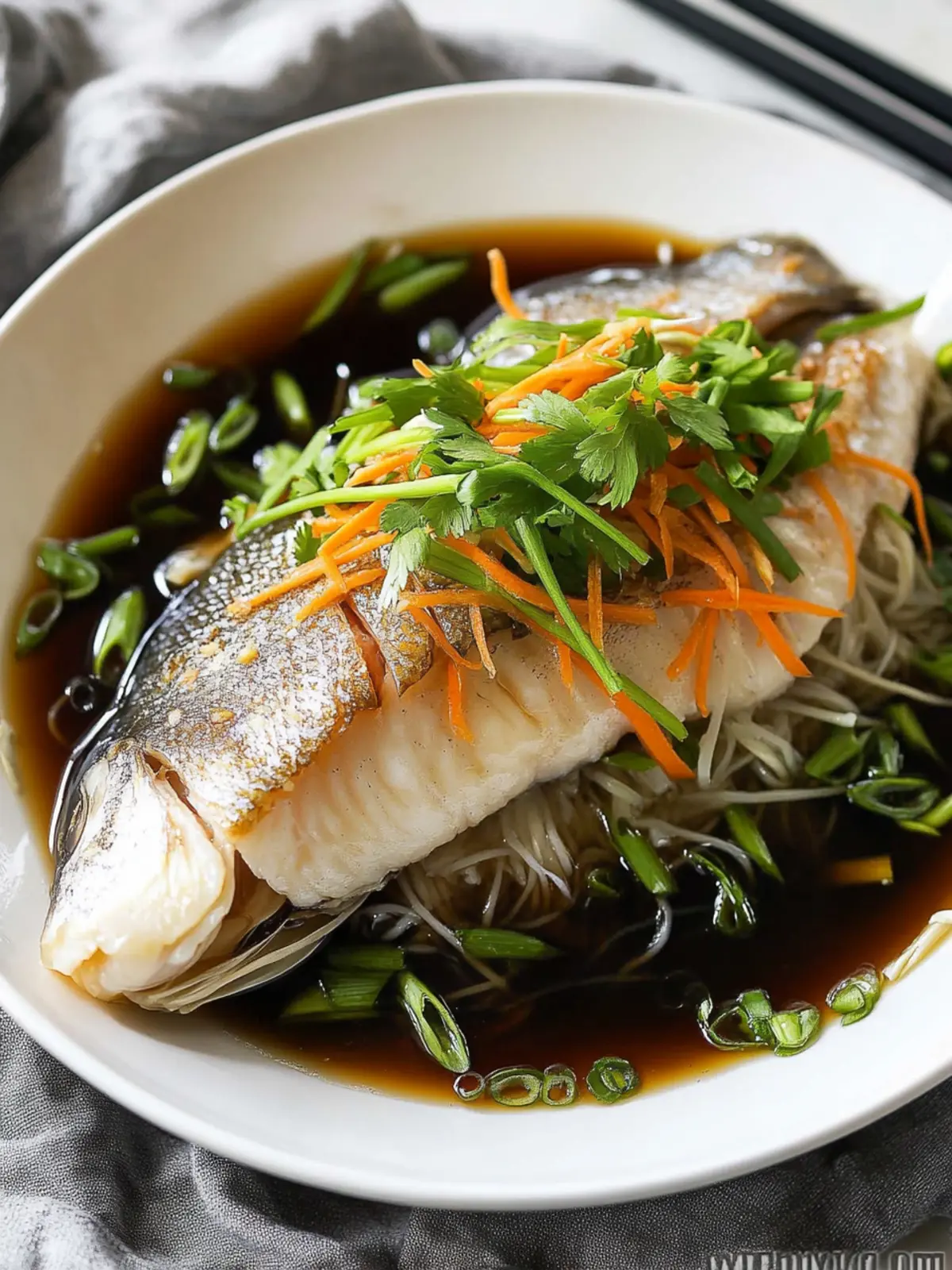 Delicious Steamed Fish with Ginger and Soy Sauce in 30 Minutes 4 Steamed Fish with Ginger and Soy Sauce