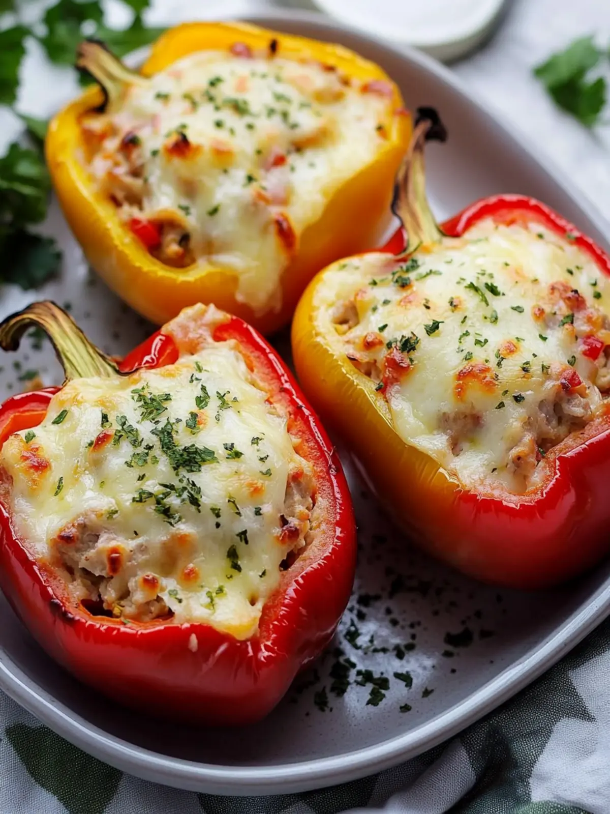 Tuna Melt Stuffed Bell Peppers: A Cheesy Keto Delight 3 Tuna Melt Stuffed Bell Peppers