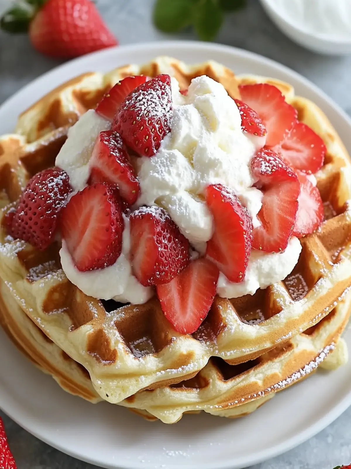 Indulge in Strawberry Cheesecake Stuffed Waffles Today 4 Strawberry Cheesecake Stuffed Waffles