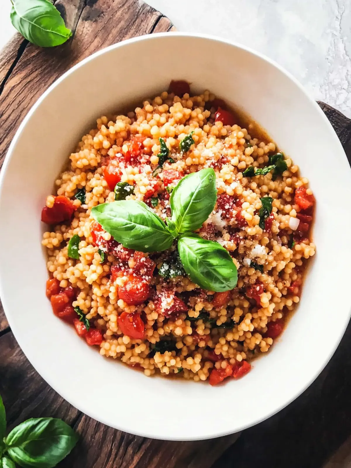 Delicious One-Pan Couscous With Garlic, Tomato and Basil Joy 4 One-Pan Couscous With Garlic, Tomato and Basil