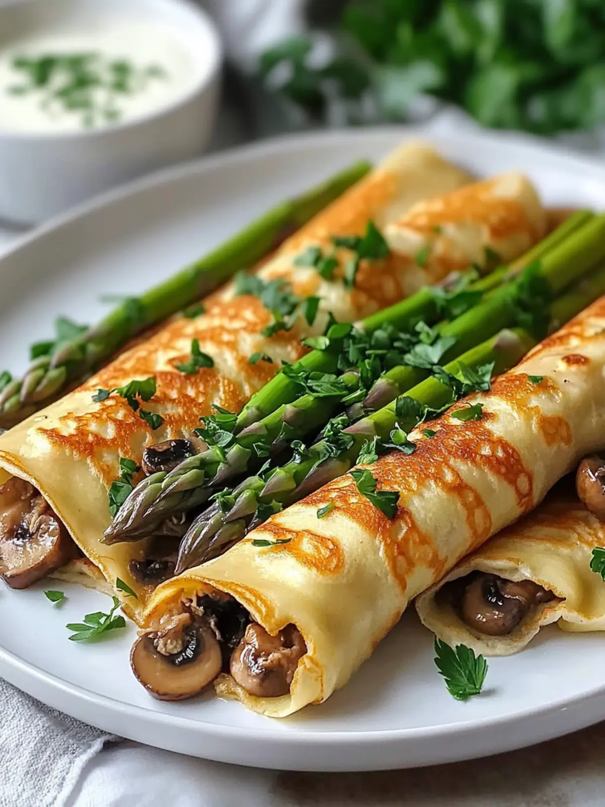 Tasty Asparagus Mushroom Crepes for a Cozy Dinner Delight 4 Tasty Asparagus Mushroom Crepes